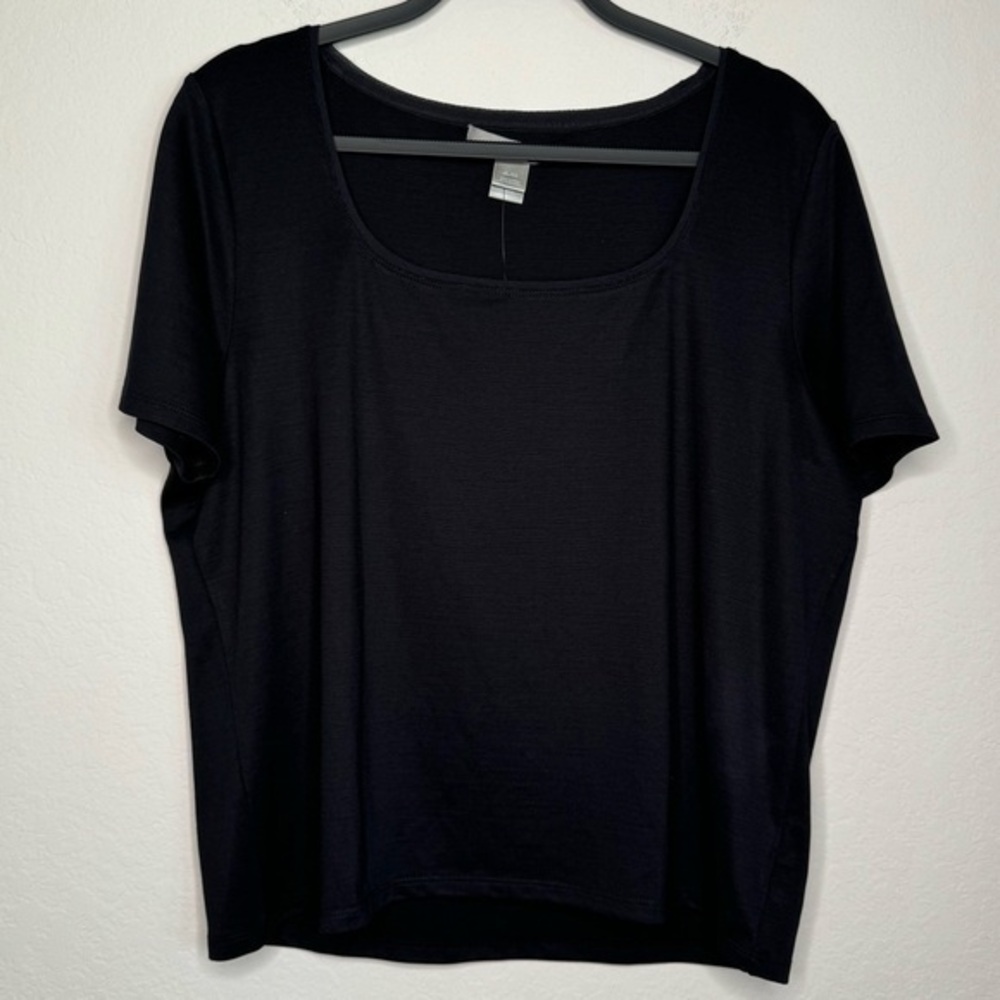 NWT Ellen Tracy Silk Blend Black Shirt- Sz XL